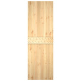 Sliding Door Natural and White 70 x 210 cm Solid Pine Wood 3444957