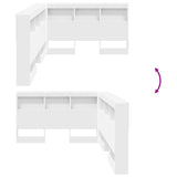 Storage Headboard with Shelf White 120 cm Engineered Wood 3335477