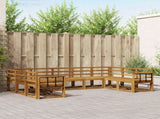 Outdoor Sofa Set 9 pcs Natural Solid Acacia Wood 3366992