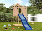 Outdoor Playset Natural Wood, Blue Solid Pine Wood, Polypropylene 3156871