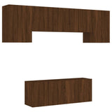 6 Piece TV Wall Units Brown Oak Engineered Wood 3216445