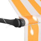 Manual Retractable Awning with LED 100 cm White and Orange 145855