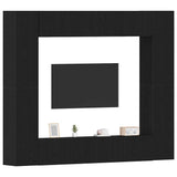 TV Cabinet Set 8 pcs Black oak Medium Engineered wood 3393472