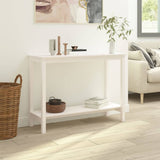 Console Table White 110x40x80 cm Solid Wood Pine 822283