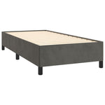 ZNTS Bed Frame without Mattress Dark Grey 90x190 cm Single Single Velvet 349879