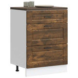 Kitchen Base Cabinet "Porto" Smoked Oak Engineered Wood 854264