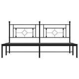 Metal Bed Frame without Mattress with Headboard Black 183x213cm 374344