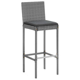 7 Piece Garden Bar Set with Cushions Grey Poly Rattan 3203948