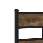 Metal Bed Frame without Mattress Smoked Oak 135x190 cm Double 4017052