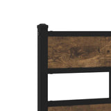 Metal Bed Frame without Mattress Smoked Oak 135x190 cm Double 4017052