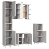 4 Piece Bathroom Cabinet Set Grey Sonoma Engineered Wood 3187613