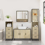 ZNTS 4 Piece Bathroom Furniture Set Sonoma Oak Engineered Wood 3301281