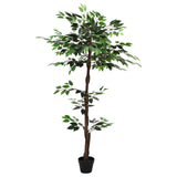 Artificial Ficus Plant Green 85 x 18 x 160 cm Fabric and Wood 42042067