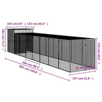Chicken Cage with Run Anthracite 165x863x181 cm Galvanised Steel 3189111
