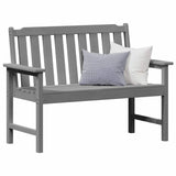 Garden Bench with Cushion Light Grey 120 x 59 x 88cm HDPE 42006603