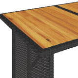 2 Piece Garden Dining Set with Cushions Black Poly Rattan 366336