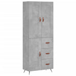 Highboard Concrete Grey 69.5x34x180 cm Engineered Wood 3199981