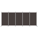 5-Panel Room Divider Brown 433x180 cm Fabric 350267