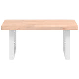 Basin Shelf Wall Mounted Steel and Solid Wood Beech 3302416
