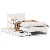 Bed Frame without Mattress White 75x190 cm Small Single Solid Wood Pine 3301891
