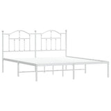 Metal Bed Frame without Mattress with Headboard White 180x200cm 353492