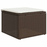 2 Piece Garden Sofa Set with Cushions Brown Poly Rattan Acacia 3328666