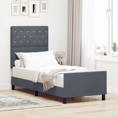 ZNTS Bed Frame Dark Grey 80x200 cm Velvet 3344838