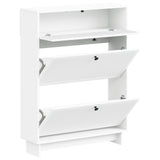 Shoe Cabinet EDE 78 x 24 x 103 cm Engineered Wood White 895995