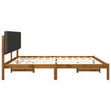 Bed Frame with Upholstered Headboard Natural and Dark Grey 3405050