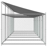 Dog Cage with Roof and Doors Grey 12x2x2 m Galvanised Steel 3209567