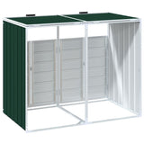 Wheelie Bin Storage for Double Bins Green 144x81x113 cm Steel 4006175