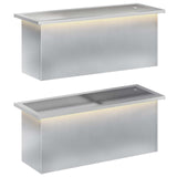 Garden Planter with LED 2 pcs Silver 30 x 80 x 30 cm 8008109