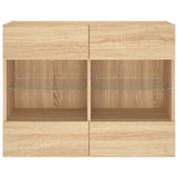 TV Wall Cabinet with LED Lights Sonoma Oak 78,5x30x60,5 cm 837101