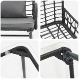 Garden Furniture Set 4 pcs Black and Anthracite Poly Rattan 3379040