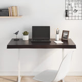 Table Top Dark Brown 100x60x cm Treated Solid Wood Live Edge 364021