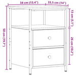 ZNTS Bedside Cabinets 2 pcs Old Wood 34x35.5x50 cm Engineered Wood 857259