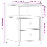 ZNTS Bedside Cabinets 2 pcs Old Wood 34x35.5x50 cm Engineered Wood 857259