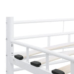 ZNTS Bed Frame with Headboard White 160x200 cm Metal 285299