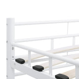 ZNTS Bed Frame with Headboard White 160x200 cm Metal 285299