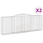 Arched Gabion Baskets 2 pcs 400x50x140/160 cm Galvanised Iron 3147022