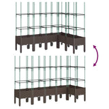 Garden Planter with Trellis Brown 160x120x142.5 cm PP 367970