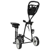 Golf Trolley with Seat Black and White 100 x 60 x 130 cm Iron 42033587