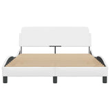 Bed Frame "Dover" White 137x190 cm Faux Leather 373286