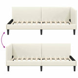 Corner Bed Frame Cream 80 x 200 cm Velvet and Engineered wood 42016213