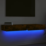 TV Cabinets with LED Lights 2 pcs Smoked Oak 60x35x15.5 cm 842897