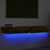 TV Cabinets with LED Lights 2 pcs Smoked Oak 60x35x15.5 cm 842897
