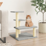 Cat Tree with Sisal Scratching Posts Light Grey 61 cm 172086