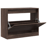 Shoe Cabinet Brown Oak 80x34x63 cm Engineered Wood 839965