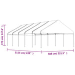 Gazebo with Roof White 11.15x5.88x3.75 m Polyethylene 3155521