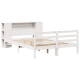 Bookcase Bed without Mattress White 140x200 cm Solid Wood Pine 3321853